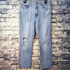 DL1961 Jerry High Rise Vintage Straight Distressed Light Wash Jeans Size 28